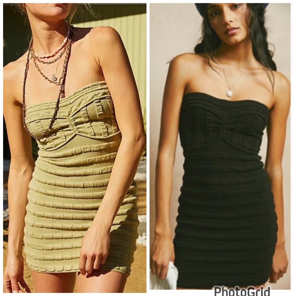 ISO IN SEARCH OF! Free People Hazel Sweater Mini Dress Strapless Tube Dress FP